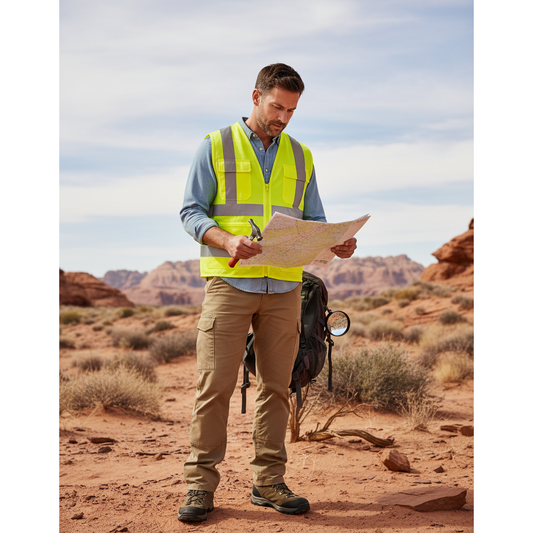 CHALECO GEOLOGO REFLECTIVO C/CINTA AMARILLO