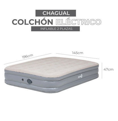COLCHÓN INFLABLE CON BATERÍA 2 PLAZAS CHAGUAL