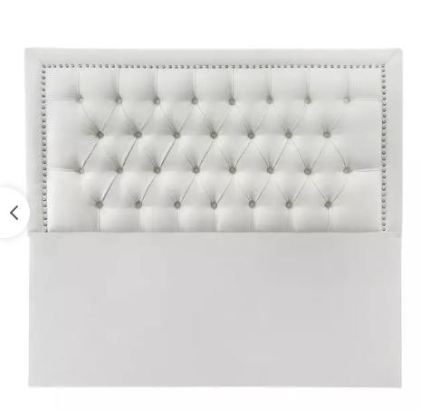 RESPALDO CAMA CAPITONÉ TACHAS LINO CREMA - 1.5 PLAZAS