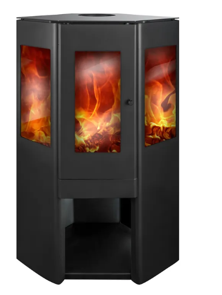 Calefactor a leña Amesti Corner 650-1 + kit de instalación