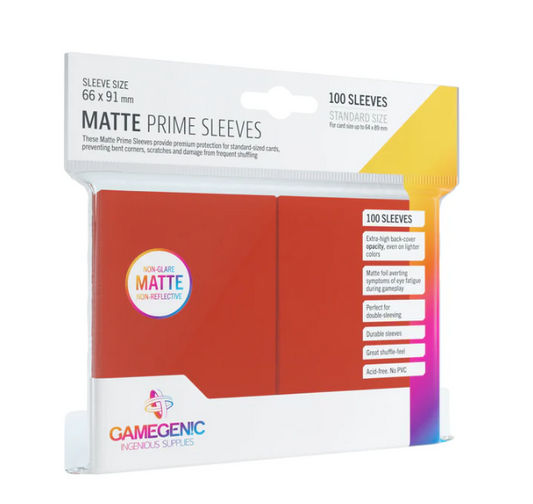 Matte Prime 100 Sleeves Rojos Gamegenic