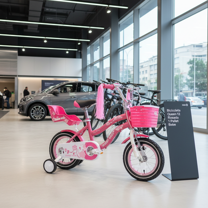 BICICLETA QUEEN ARO 12 ROSADA